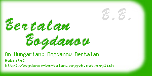 bertalan bogdanov business card